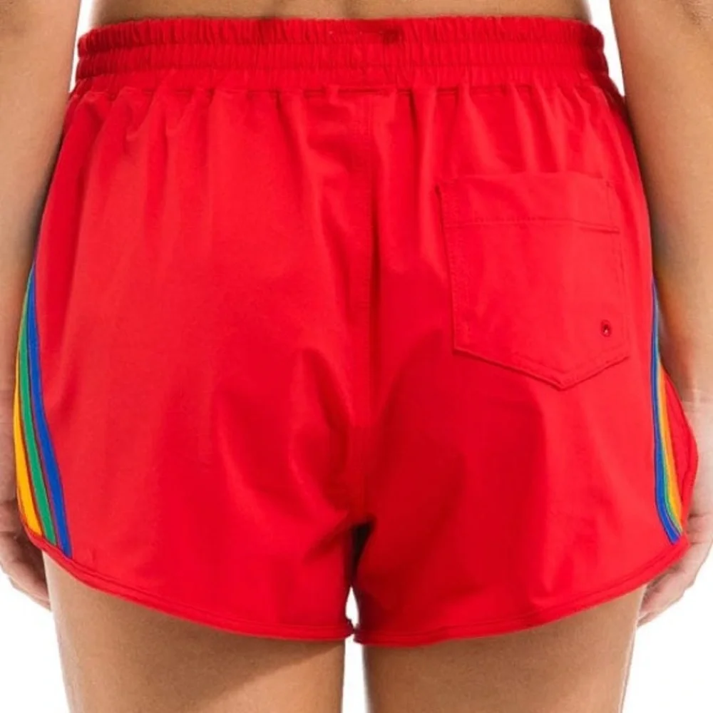 Aviator Nation 5 stripe Red Kids flex shorts